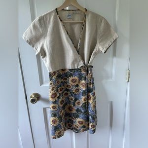 Summer Sunflower Wrap Dress